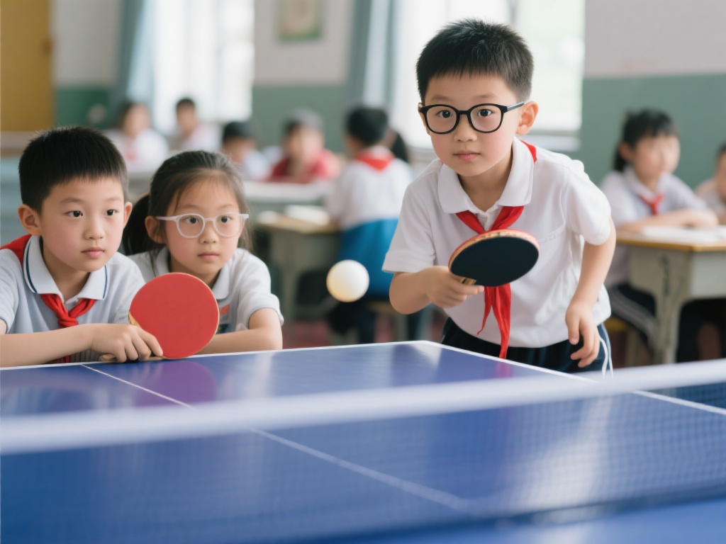 乒乓球同样是一项对眼睛有益的运动。球的快速移动要求